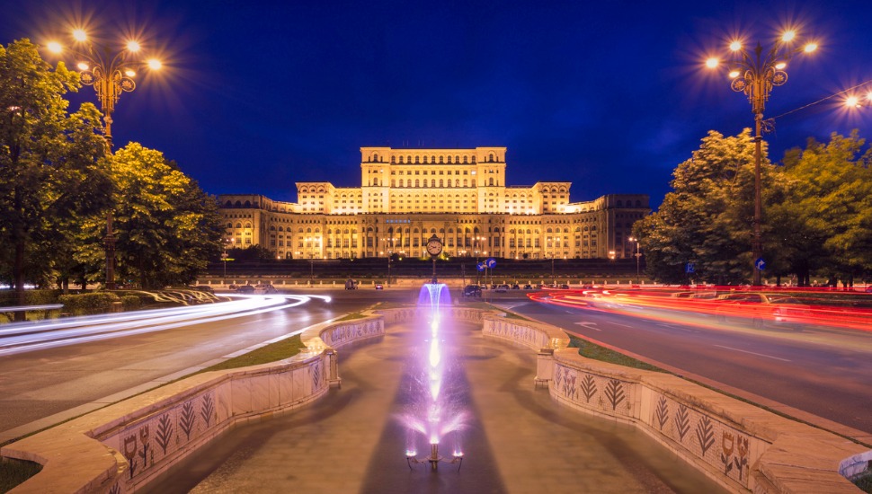 Palace of Parliament at night