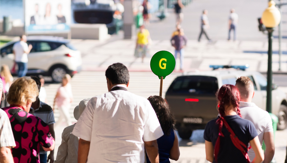 Guided travel tour group