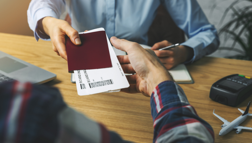 Passport and travel tickets