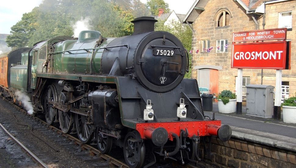 Steam train at Grosmont station