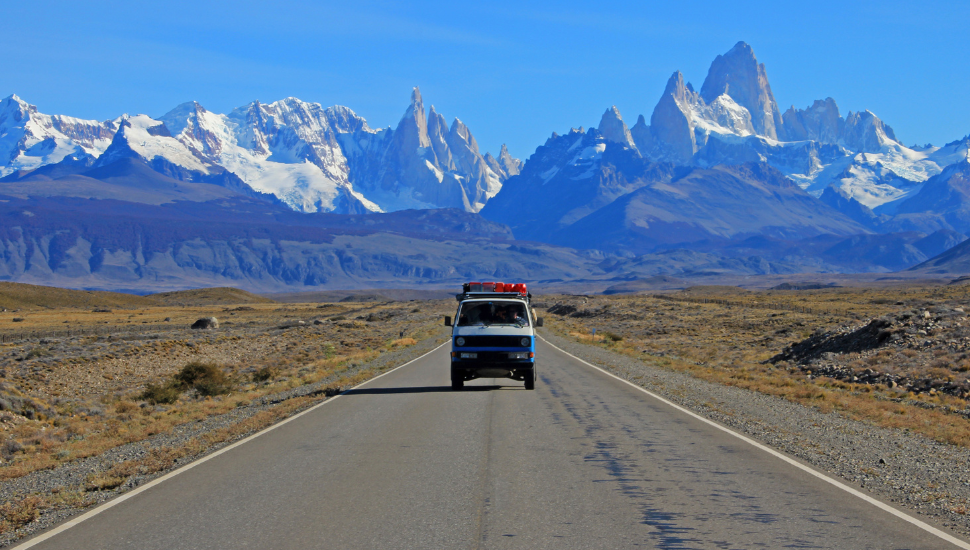 The road from Los Glaciares National Park, El Chalten, Patagonia