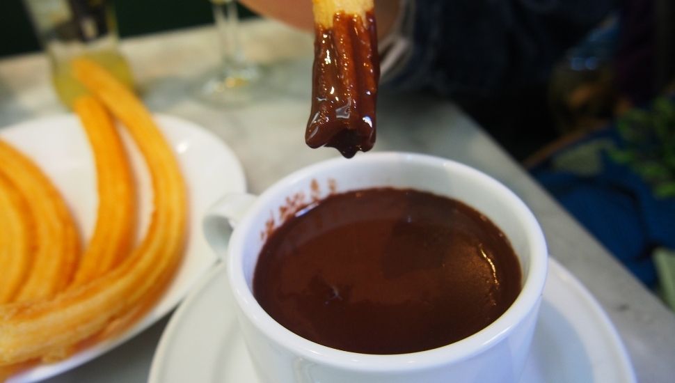 Chocolate churros at San Gines in Madrid