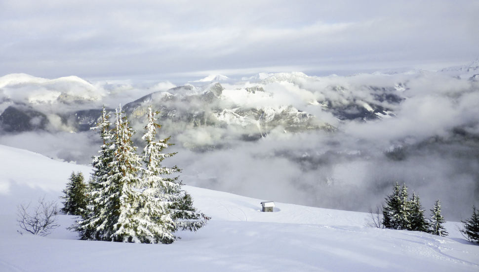 Mountain ski resort in France
