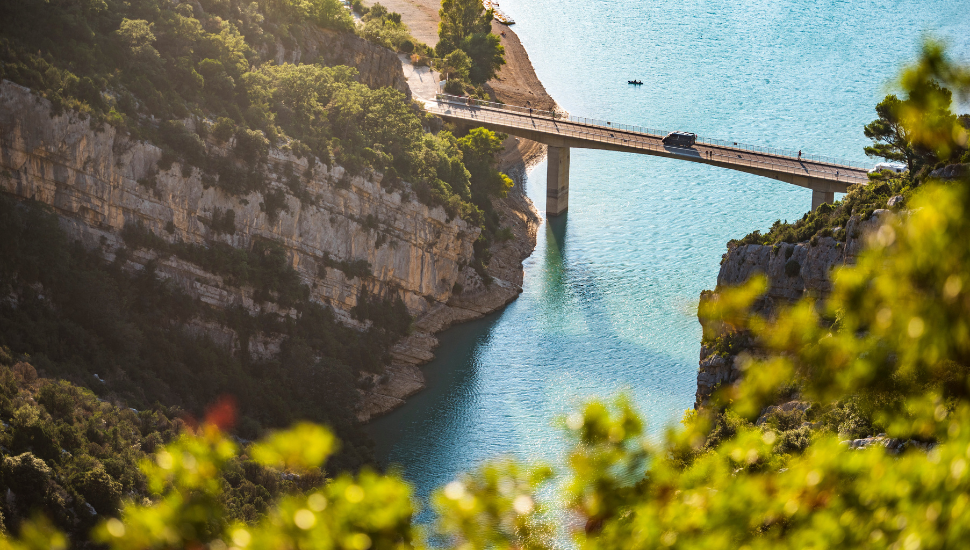 Driving in Verdon Gorge, France