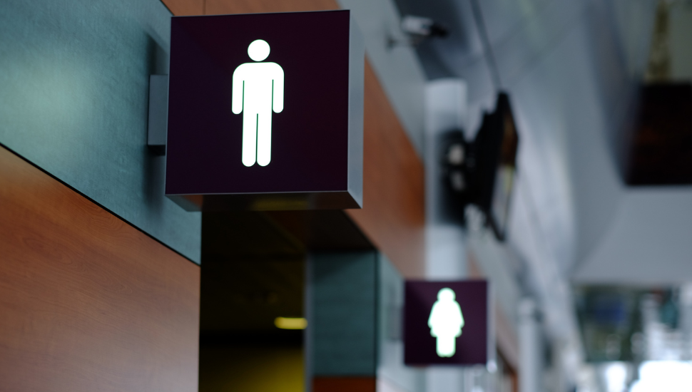 Toilet signs in an airport