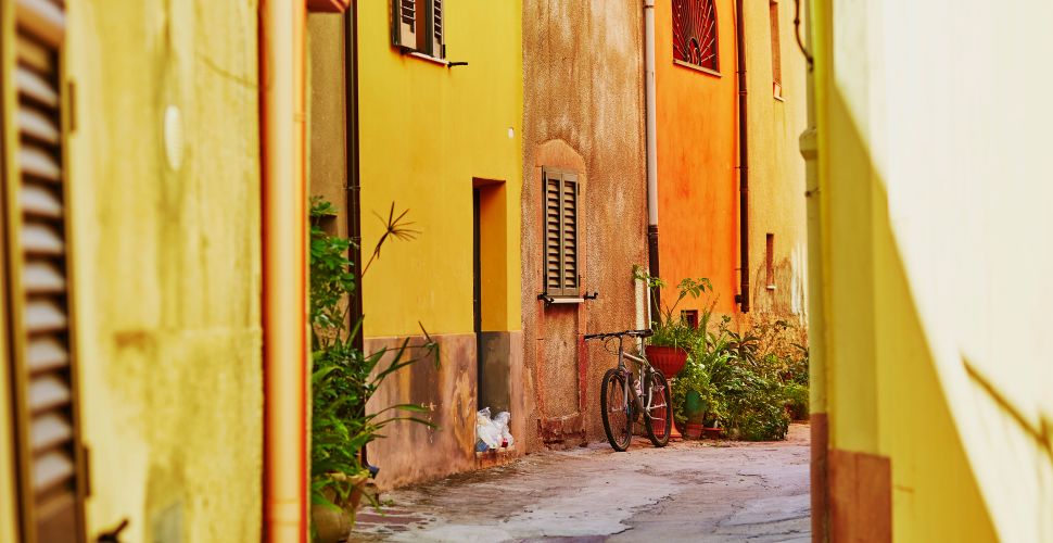 Yellow guest houses