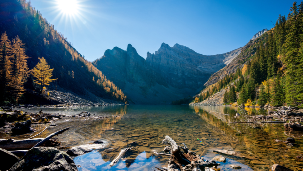 Lake Agnes in fall season. Banff National Park