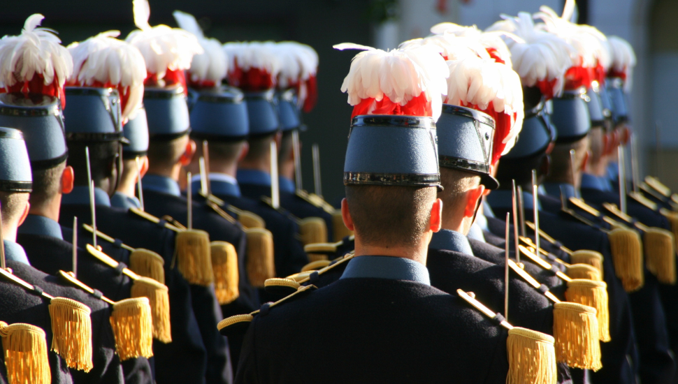 French soldiers on parade