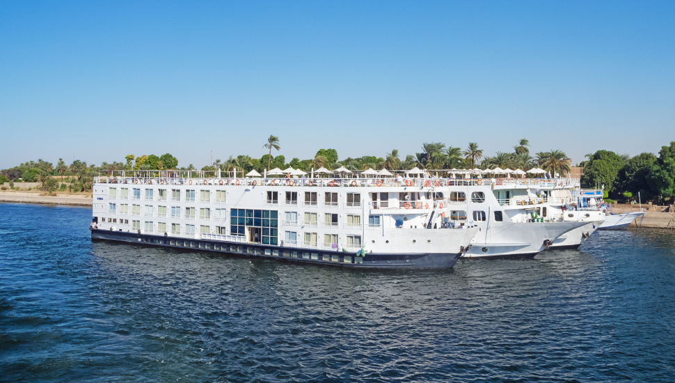 River Nile Cruise Ships Docked Side by Side