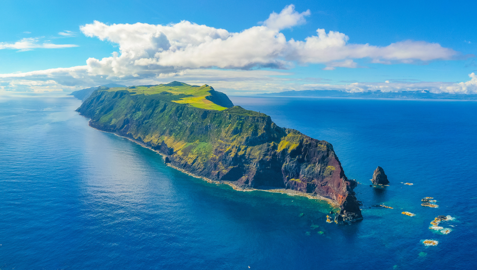 Panorama of Sao Jorge island in the Azores, Portugal