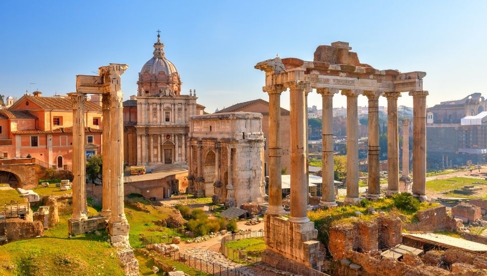 Roman ruins in Rome Italy