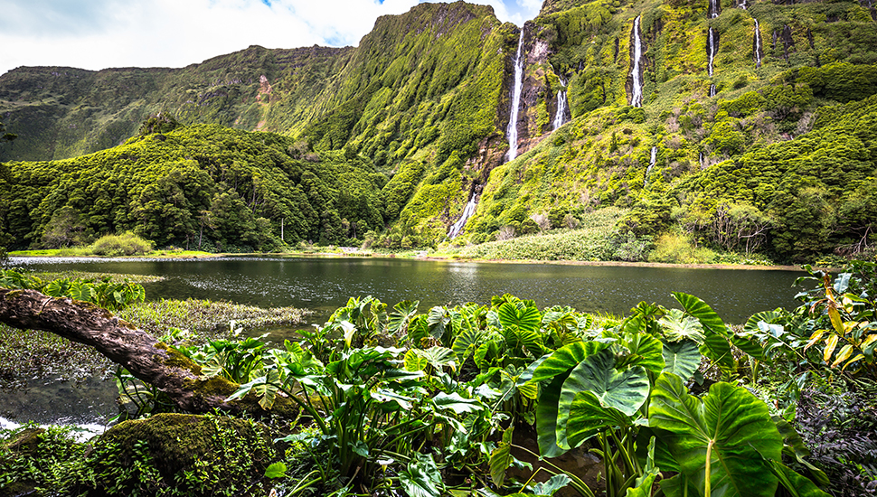 Picture of waterfalls on Flores island in the Azores
