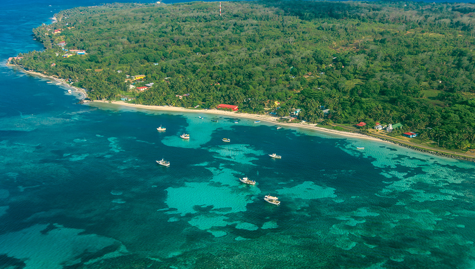 aerial view of Corn Island on Nicaragua caribbean