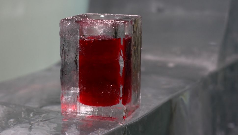 Ice glass at the ice hotel