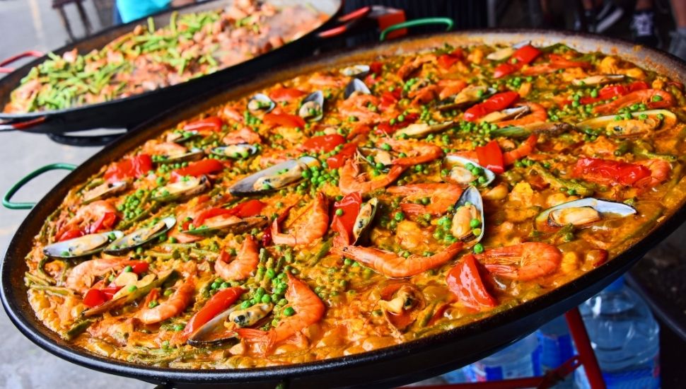 Spanish seafood paella