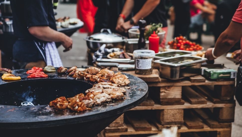 Authentic street food cooking