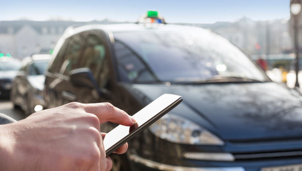 Booking airport taxi transfer on app