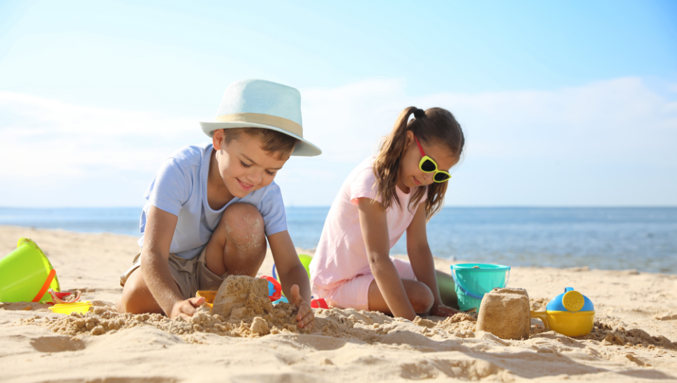 Kids playing on beach