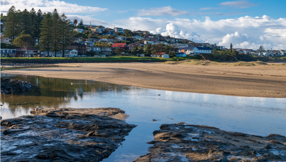 Crooked river at Gerroa beach