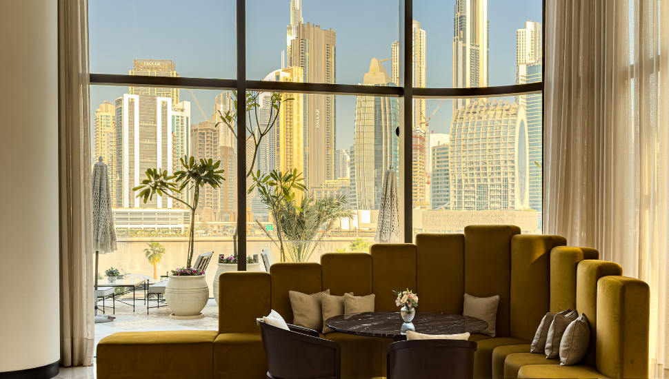 View of the Dubai skyline from the Lana hotel