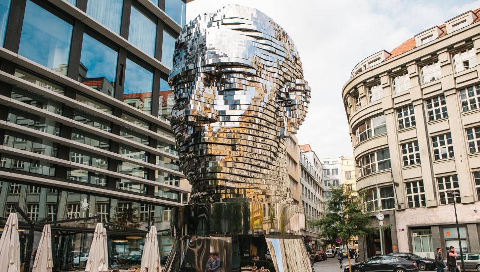 Scupture of Franz Kafka