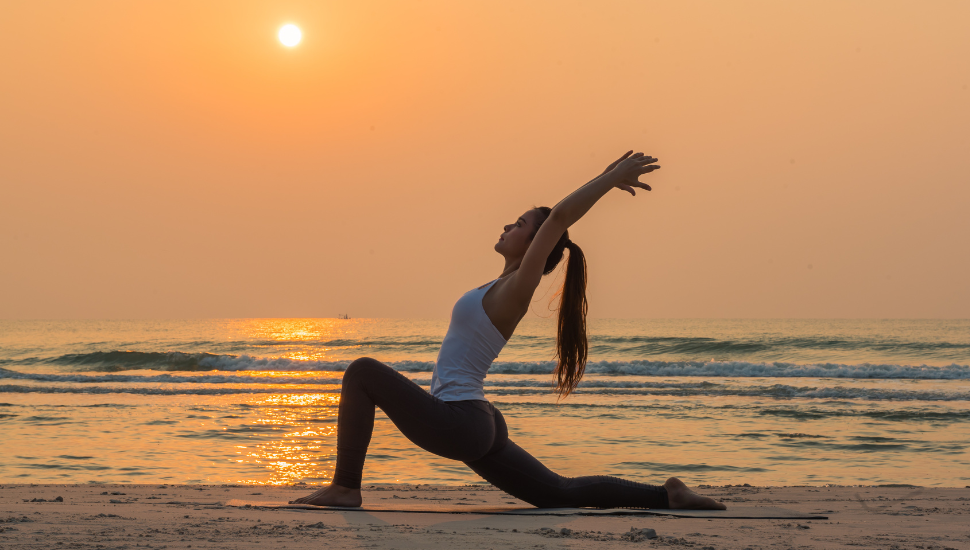 Yoga on beach