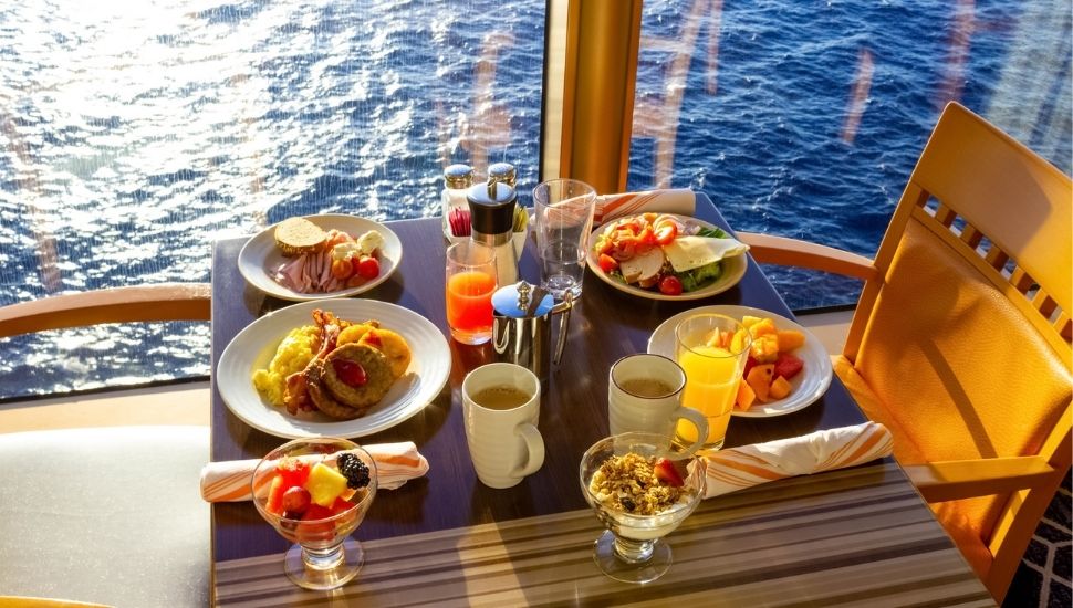 Dining room aboard a cruise ship