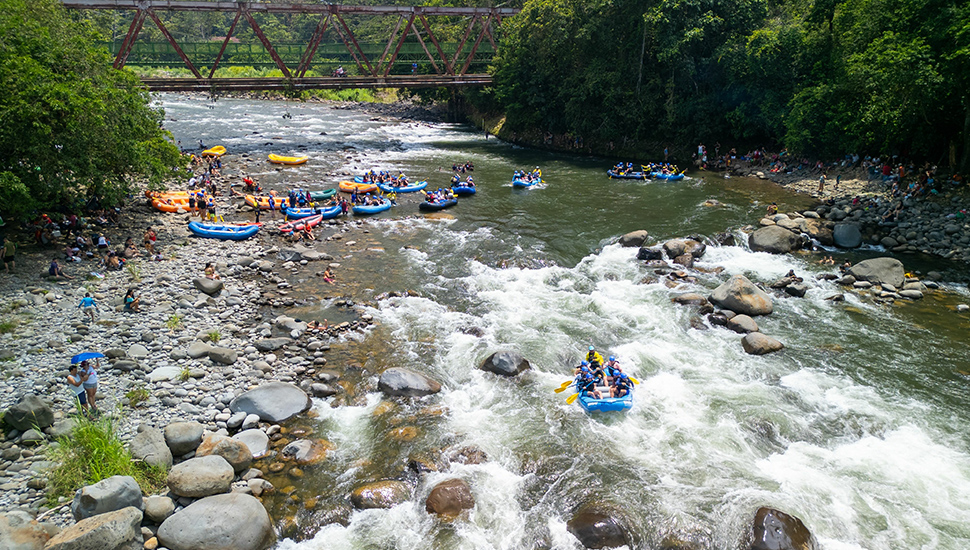Vibrant scene of Sarapiqui rafting in Costa Rica