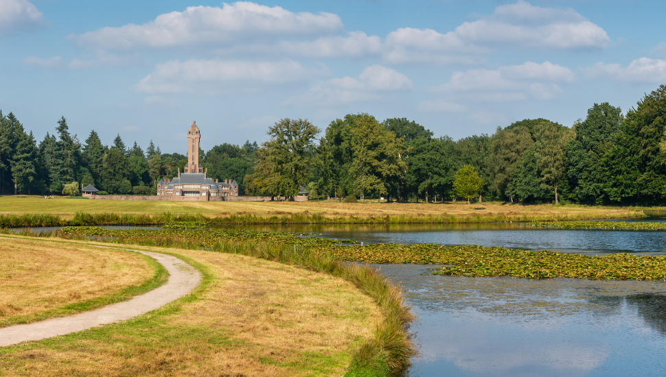 Dutch National Park De Hoge Veluwe with lake