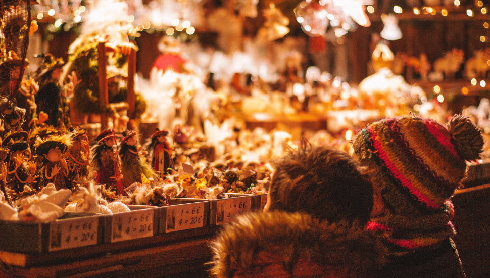 Children at Bruges Christmas Market, Belgium