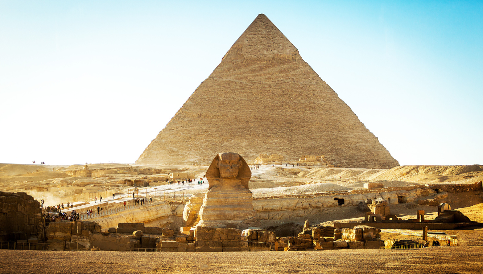 Egyptian sphinx and pyramid