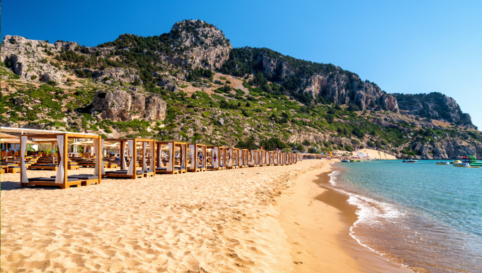 Tsambika beach, Rhodes island in Greece