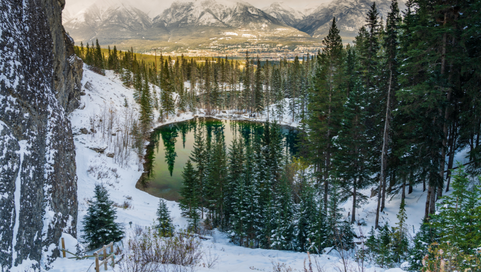 Grassi Lakes in winter season, Canada