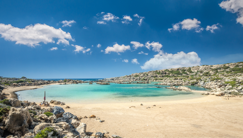Aspri Limn beach in Crete, Greece