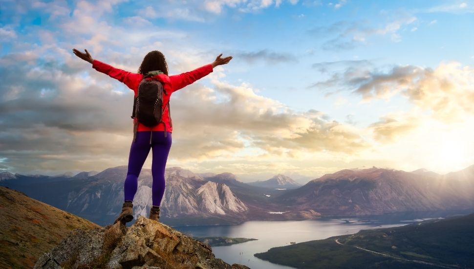 Female Backpacker in Yukon Canada